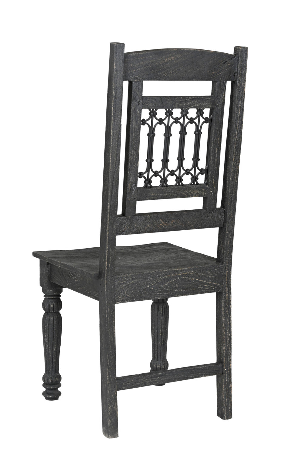 Set of Two Black Wood Slat Back Dining Side Chairs By Homeroots | Dining Chairs | Modishstore - 4