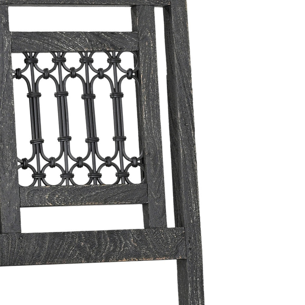 Set of Two Black Wood Slat Back Dining Side Chairs By Homeroots | Dining Chairs | Modishstore - 6