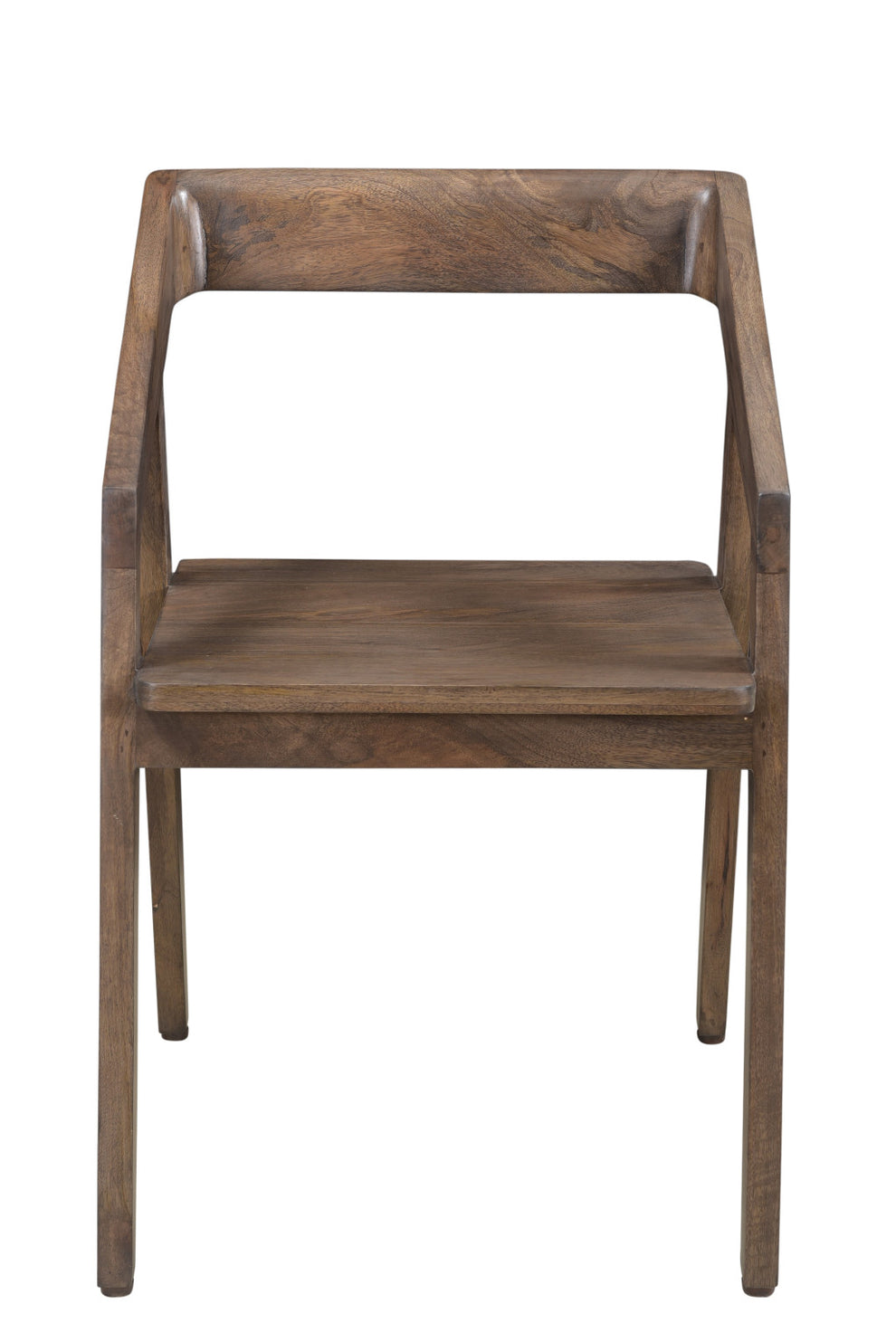 Dark Brown Solid Wood Open Back Dining Arm Chair By Homeroots | Dining Chairs | Modishstore - 6