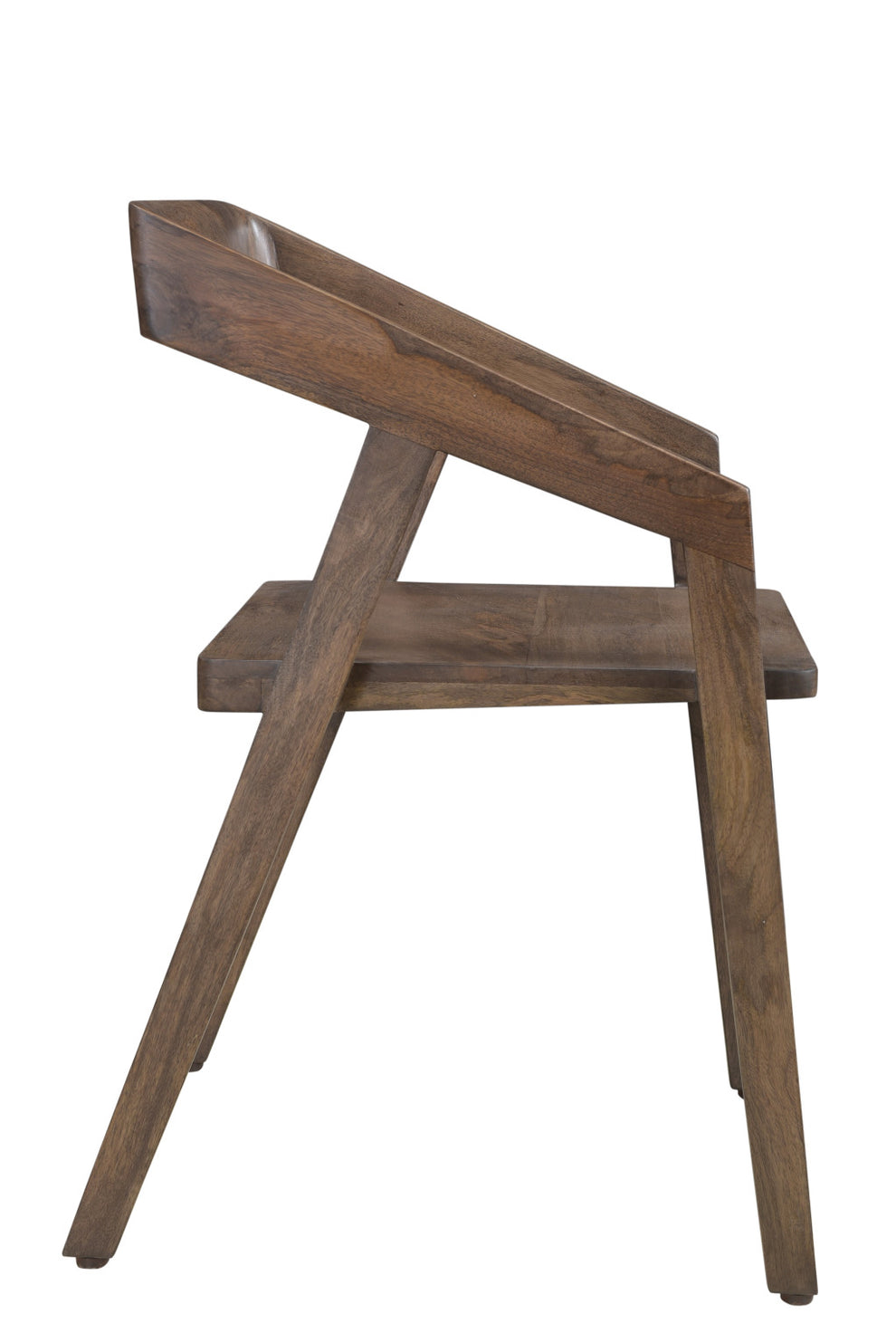 Dark Brown Solid Wood Open Back Dining Arm Chair By Homeroots | Dining Chairs | Modishstore - 5