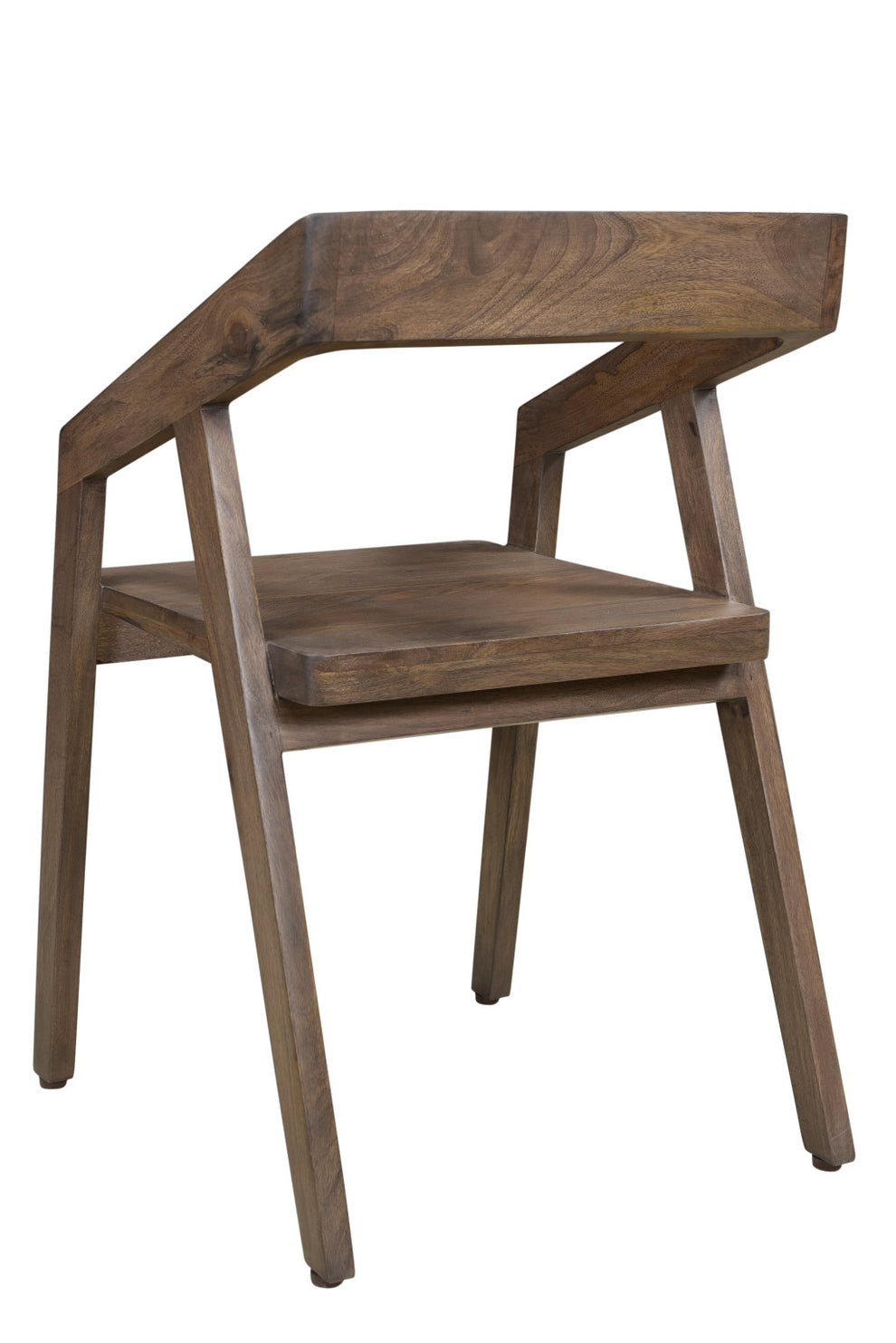 Dark Brown Solid Wood Open Back Dining Arm Chair By Homeroots | Dining Chairs | Modishstore - 7