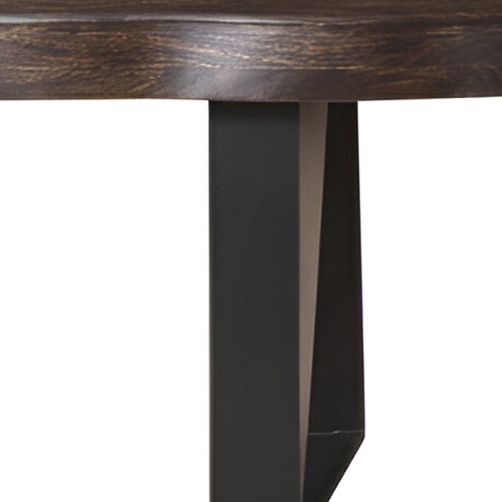 Dark Brown and Black Distressed Solid Wood Dining Bench By Homeroots | Benches | Modishstore - 6