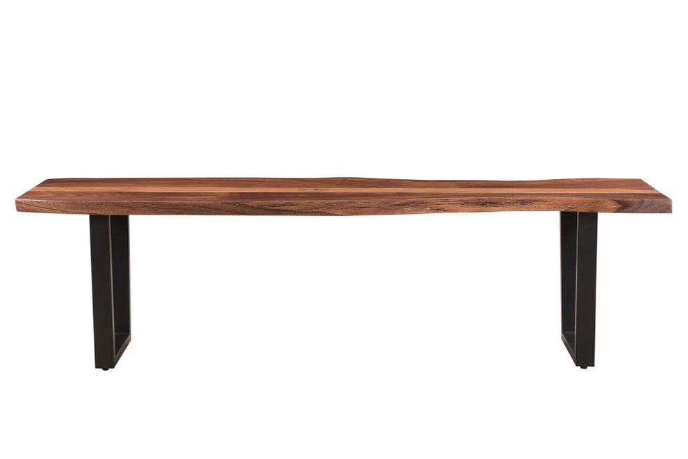 Brown And Black Solid Wood Dining bench By Homeroots | Benches | Modishstore - 3