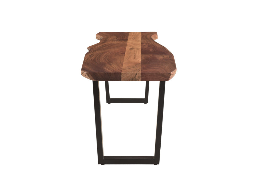 Brown And Black Solid Wood Dining bench By Homeroots | Benches | Modishstore - 5