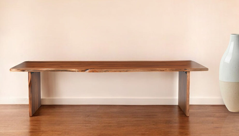 Brown Solid Wood Dining Bench By Homeroots | Benches | Modishstore - 3