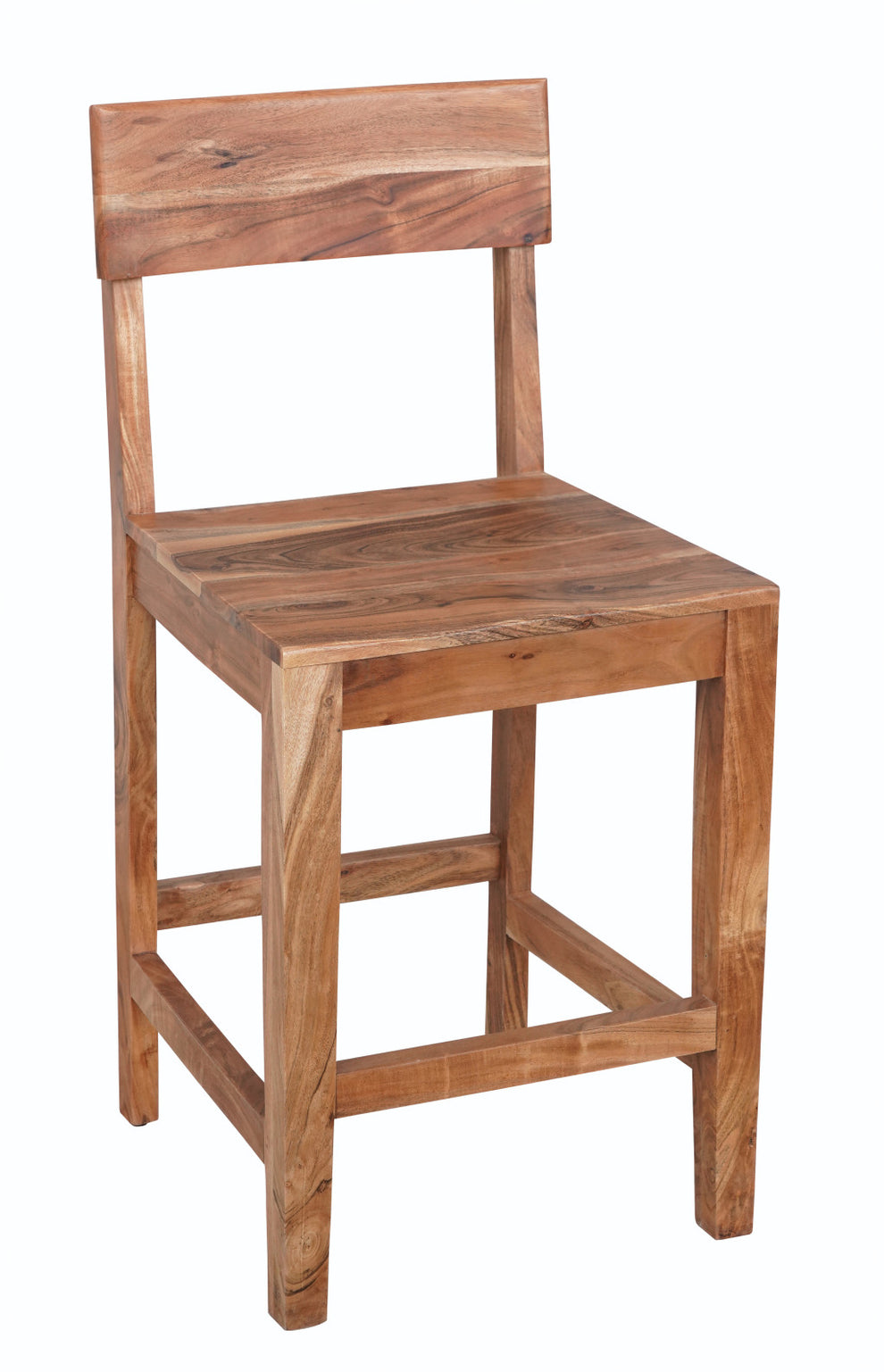 Brown Solid Wood Counter Height Bar Chair By Homeroots | Bar Stools | Modishstore - 2