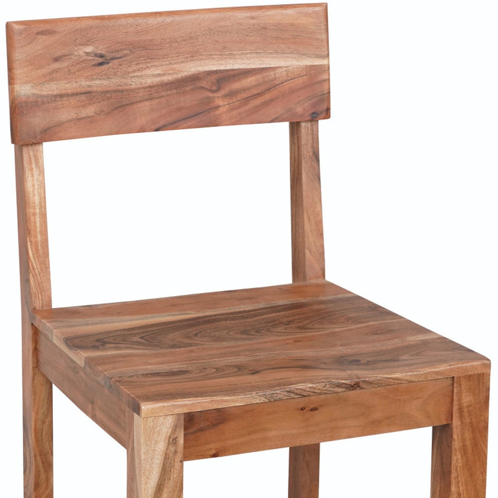 Brown Solid Wood Counter Height Bar Chair By Homeroots | Bar Stools | Modishstore - 3