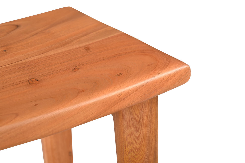Brown Solid Wood Backless Counter Height Bar Chair By Homeroots | Bar Stools | Modishstore - 2