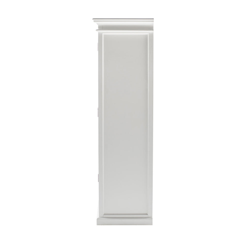 Off White Solid Wood Frame Wardrobe With Five Shelves And Two Drawers By Homeroots | Dressers | Modishstore - 4