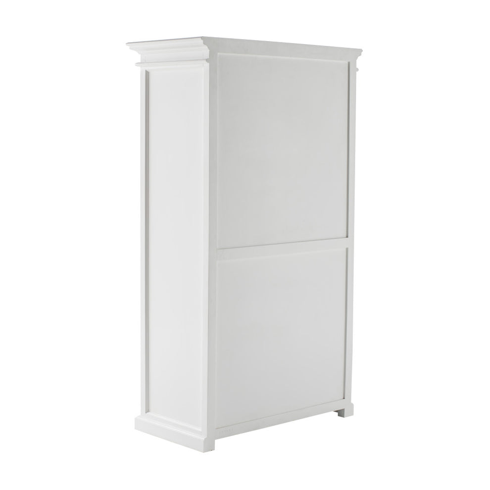 Off White Solid Wood Frame Wardrobe With Five Shelves And Two Drawers By Homeroots | Dressers | Modishstore - 5