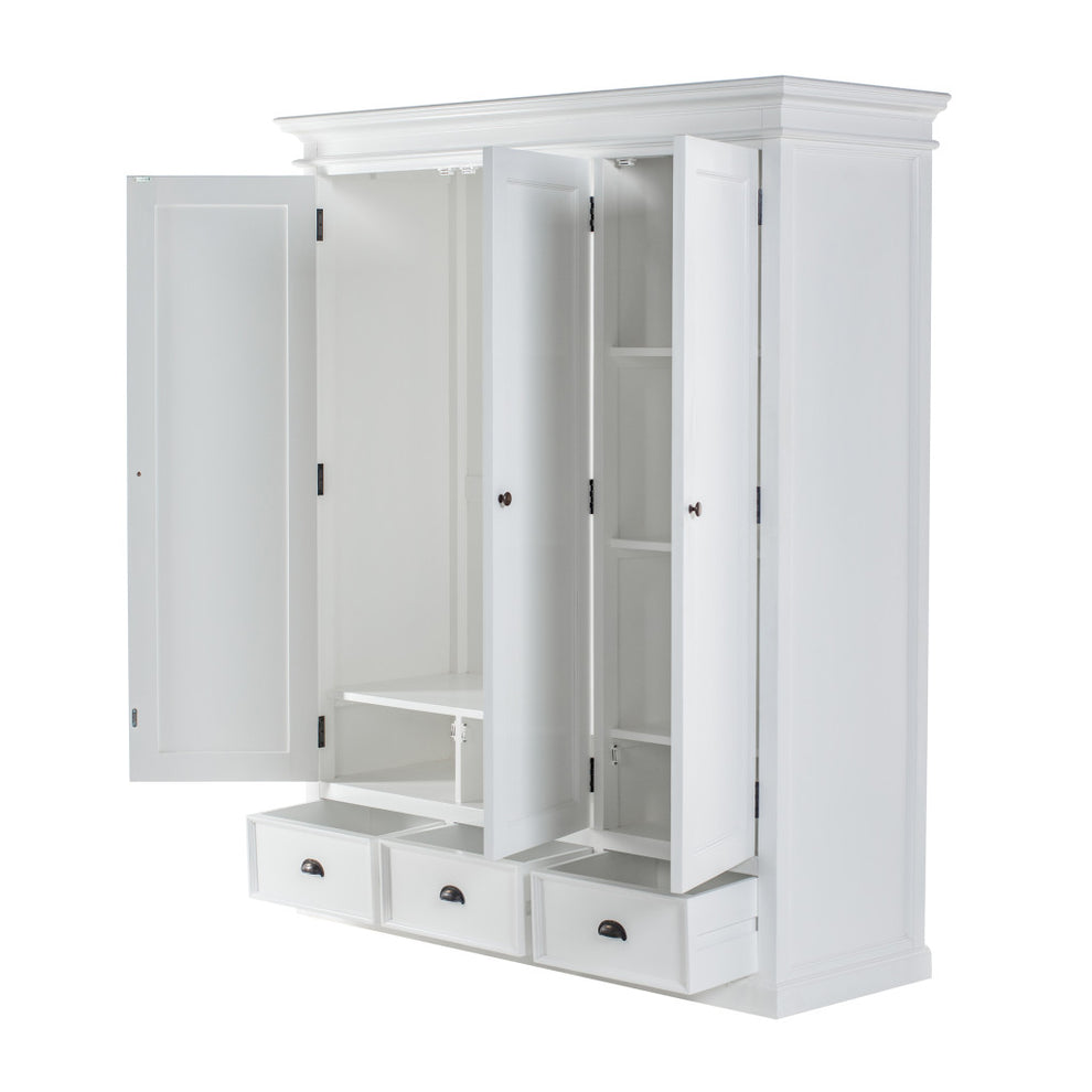 Off White Solid Wood Frame Standard Curio Cabinet With Six Shelves By Homeroots | Cabinets | Modishstore - 3