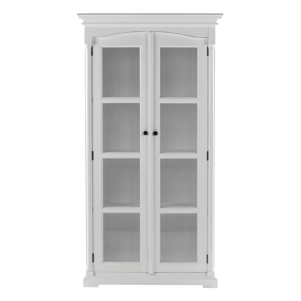 Off White Solid Wood Frame Curio Cabinet With Glass Doors By Homeroots | Cabinets | Modishstore - 7