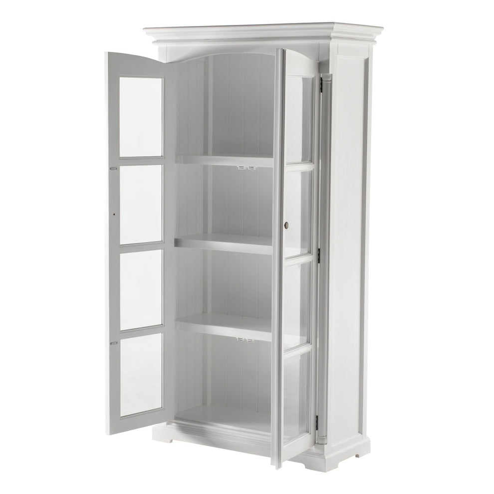 Off White Solid Wood Frame Curio Cabinet With Glass Doors By Homeroots | Cabinets | Modishstore - 4
