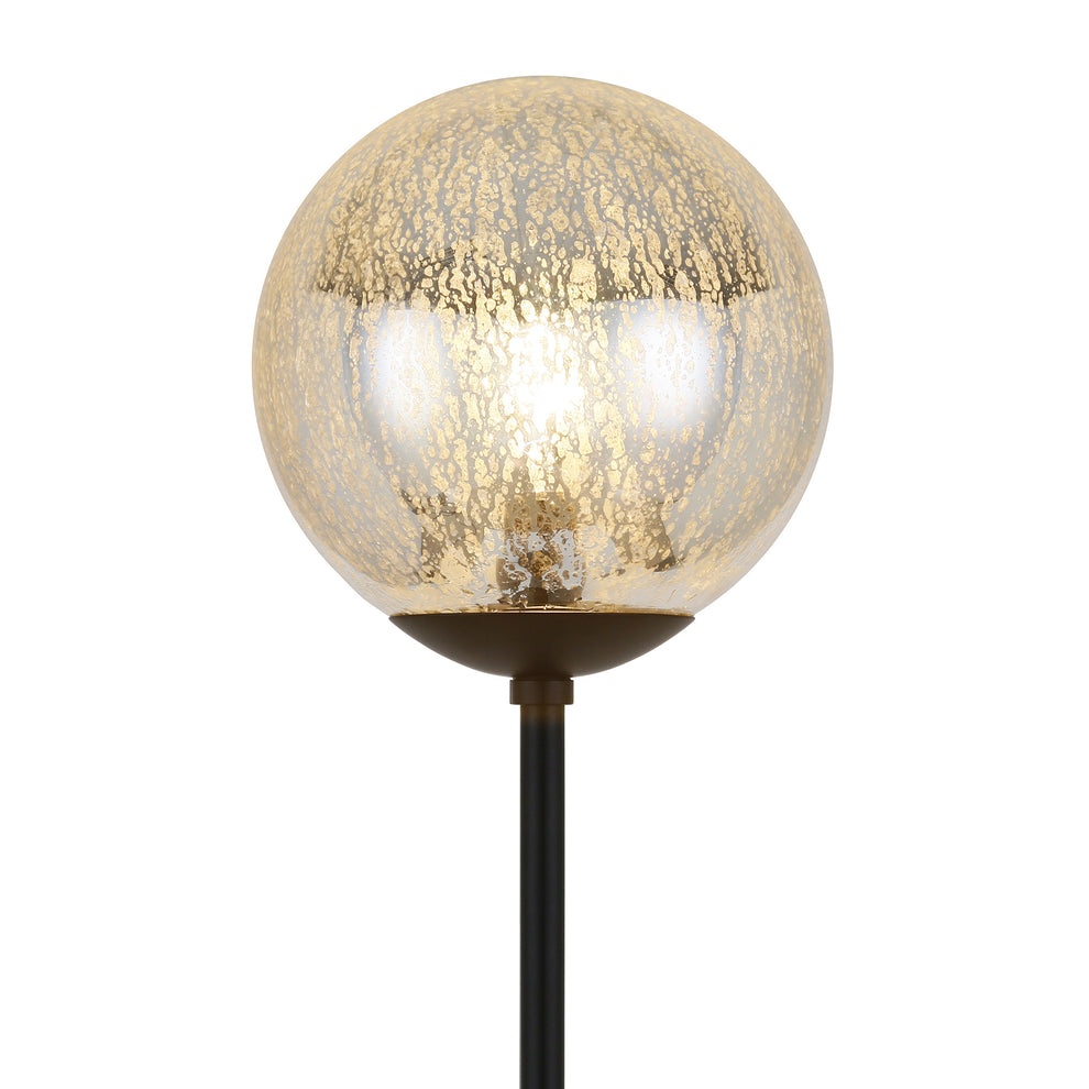 Black Floor Lamp With Gold Mercury Glass Globe By Homeroots | Floor Lamps | Modishstore - 5