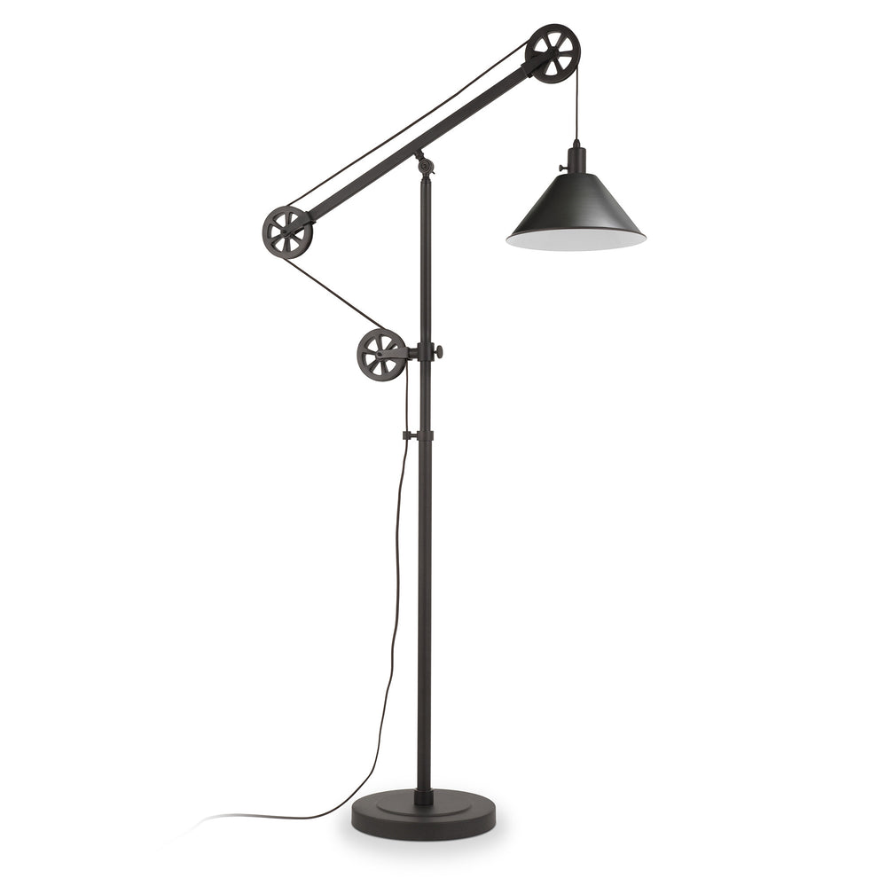 Black Reading Floor Lamp With Black Cone Shade By Homeroots | Floor Lamps | Modishstore - 3