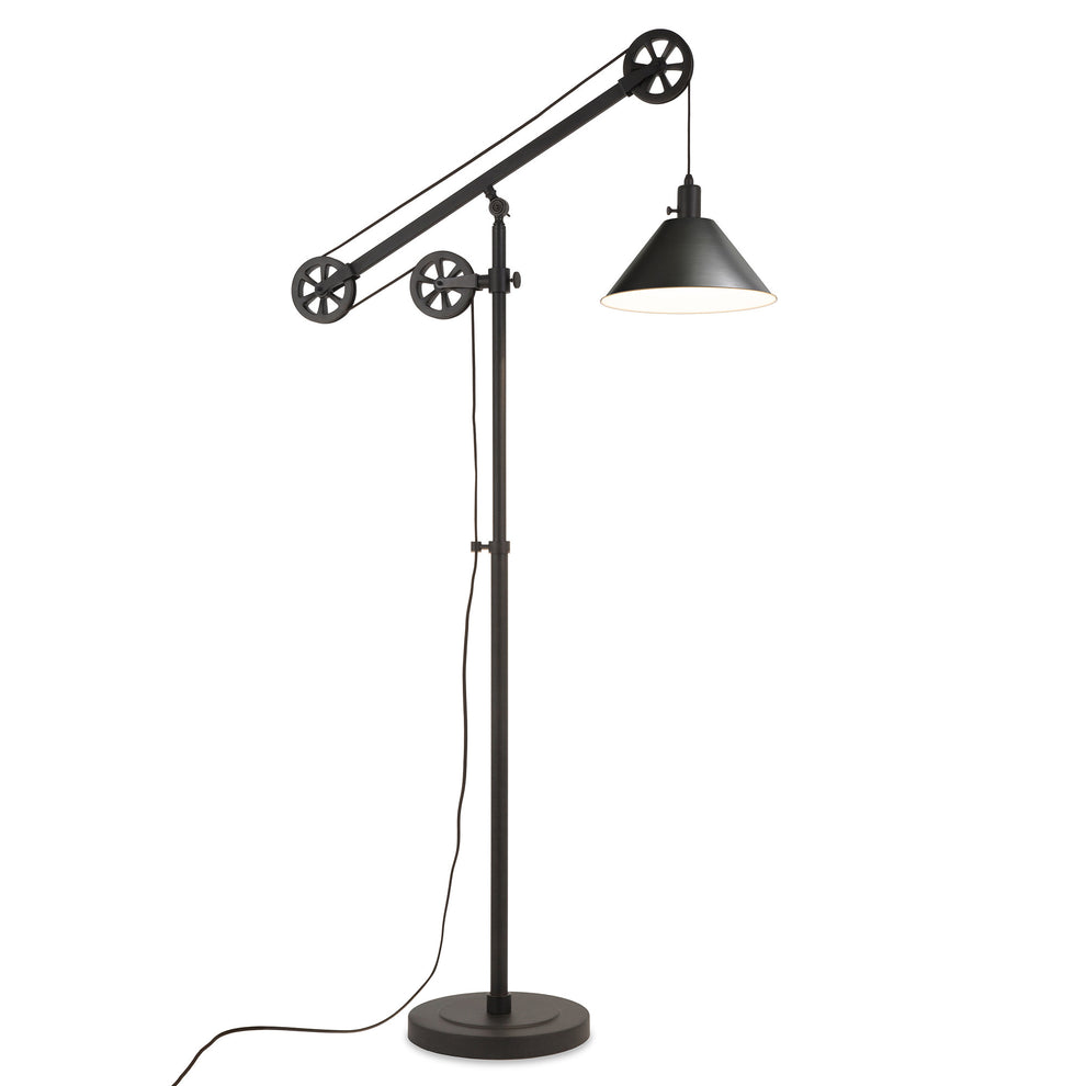 Black Reading Floor Lamp With Black Cone Shade By Homeroots | Floor Lamps | Modishstore - 4