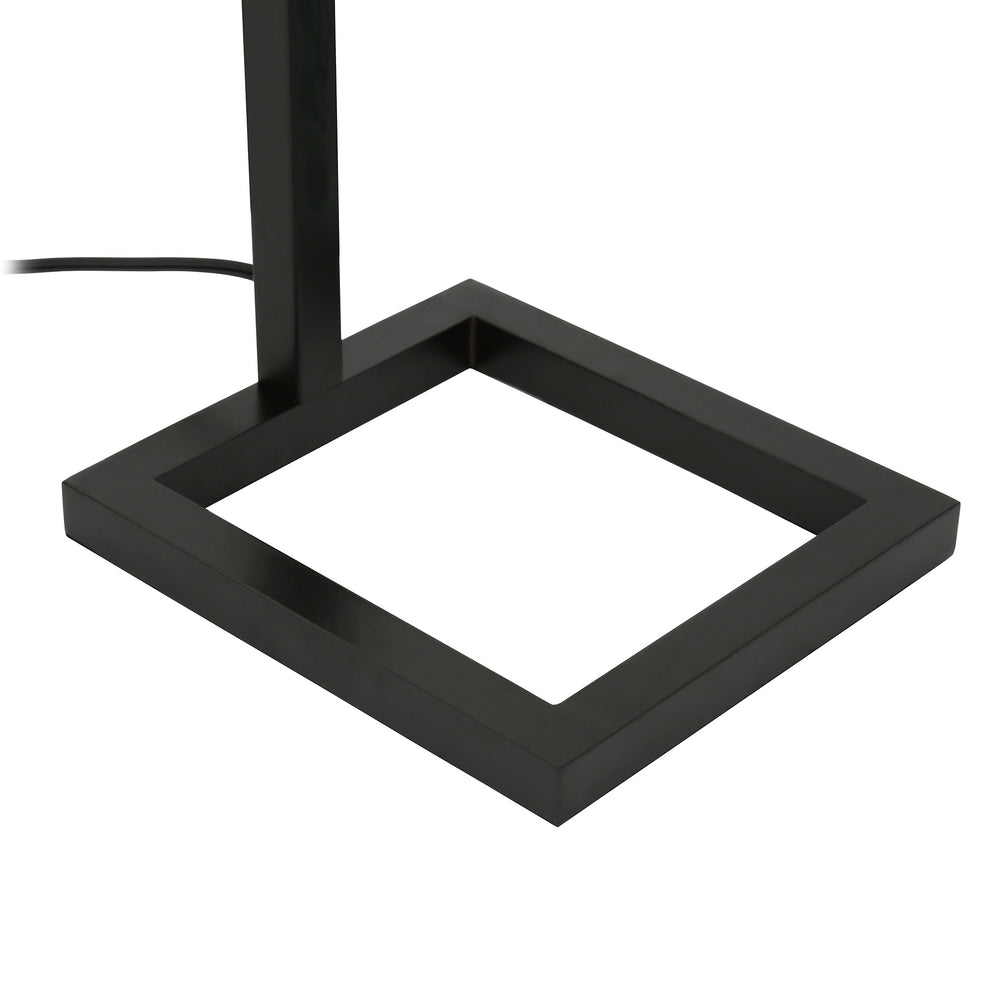 Black Floor Lamp With White Frosted Glass Rectangular Shade By Homeroots | Floor Lamps | Modishstore - 2