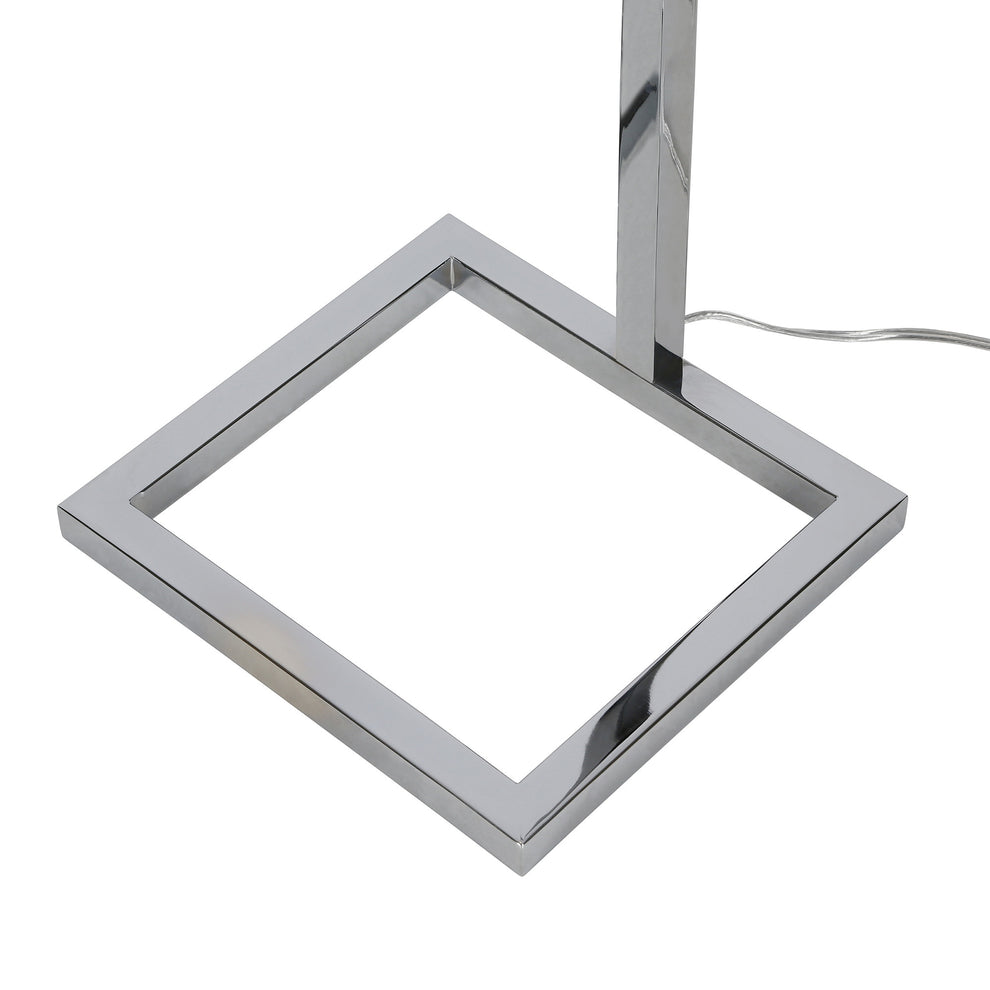 Nickel Floor Lamp With White Frosted Glass Rectangular Shade By Homeroots | Floor Lamps | Modishstore - 4