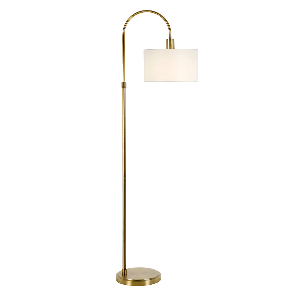 Brass Arched Floor Lamp With White Frosted Glass Drum Shade By Homeroots | Floor Lamps | Modishstore - 7