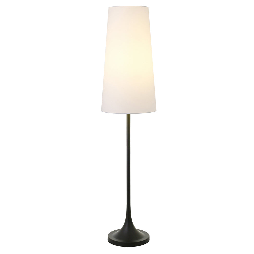 Black Novelty Floor Lamp With White Frosted Glass Drum Shade By Homeroots | Floor Lamps | Modishstore - 3