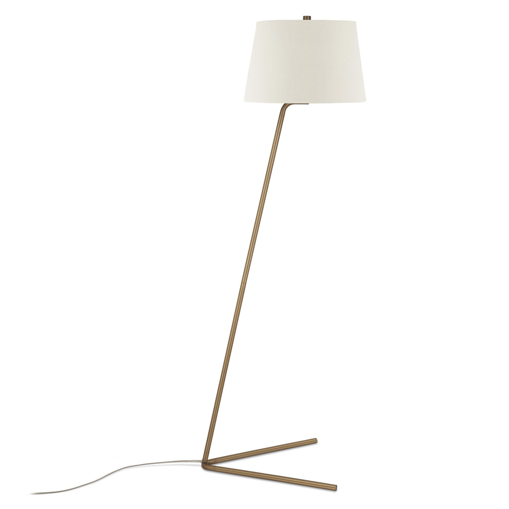 Brass Novelty Floor Lamp With White Frosted Glass Drum Shade By Homeroots | Floor Lamps | Modishstore - 2