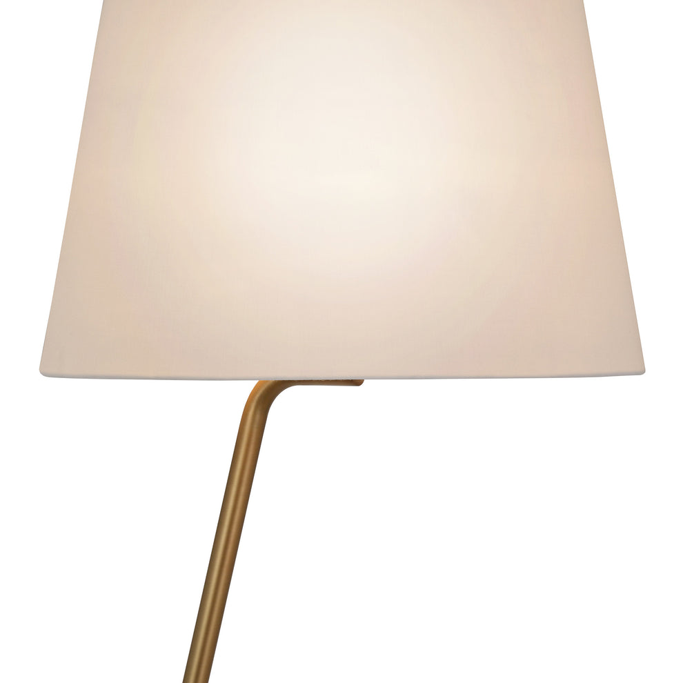 Brass Novelty Floor Lamp With White Frosted Glass Drum Shade By Homeroots | Floor Lamps | Modishstore - 4