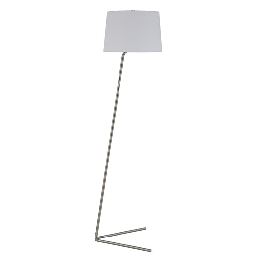 Nickel Novelty Floor Lamp With White Frosted Glass Drum Shade By Homeroots | Floor Lamps | Modishstore - 1