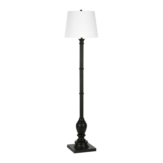 Black Traditional Shaped Floor Lamp With White Frosted Glass Empire Shade By Homeroots | Floor Lamps | Modishstore - 1