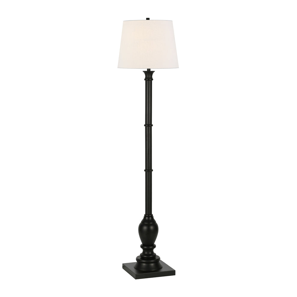 Black Traditional Shaped Floor Lamp With White Frosted Glass Empire Shade By Homeroots | Floor Lamps | Modishstore - 6