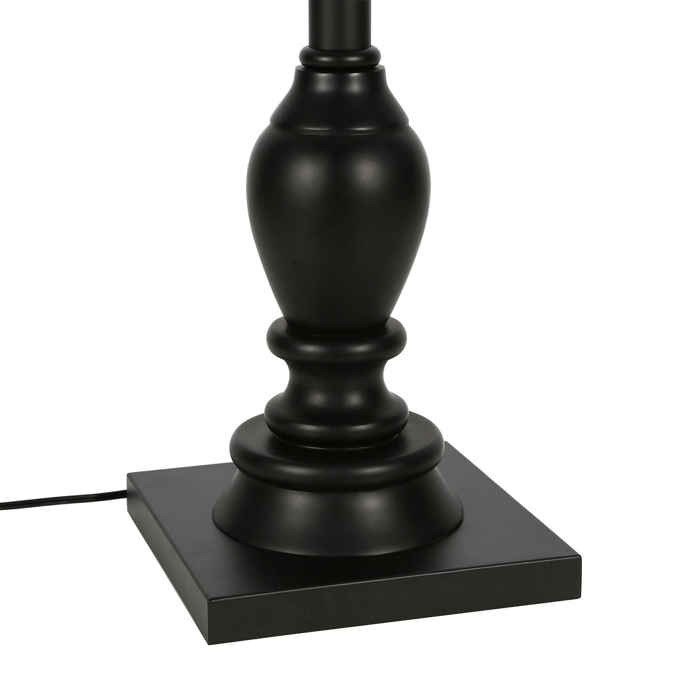 Black Traditional Shaped Floor Lamp With White Frosted Glass Empire Shade By Homeroots | Floor Lamps | Modishstore - 7