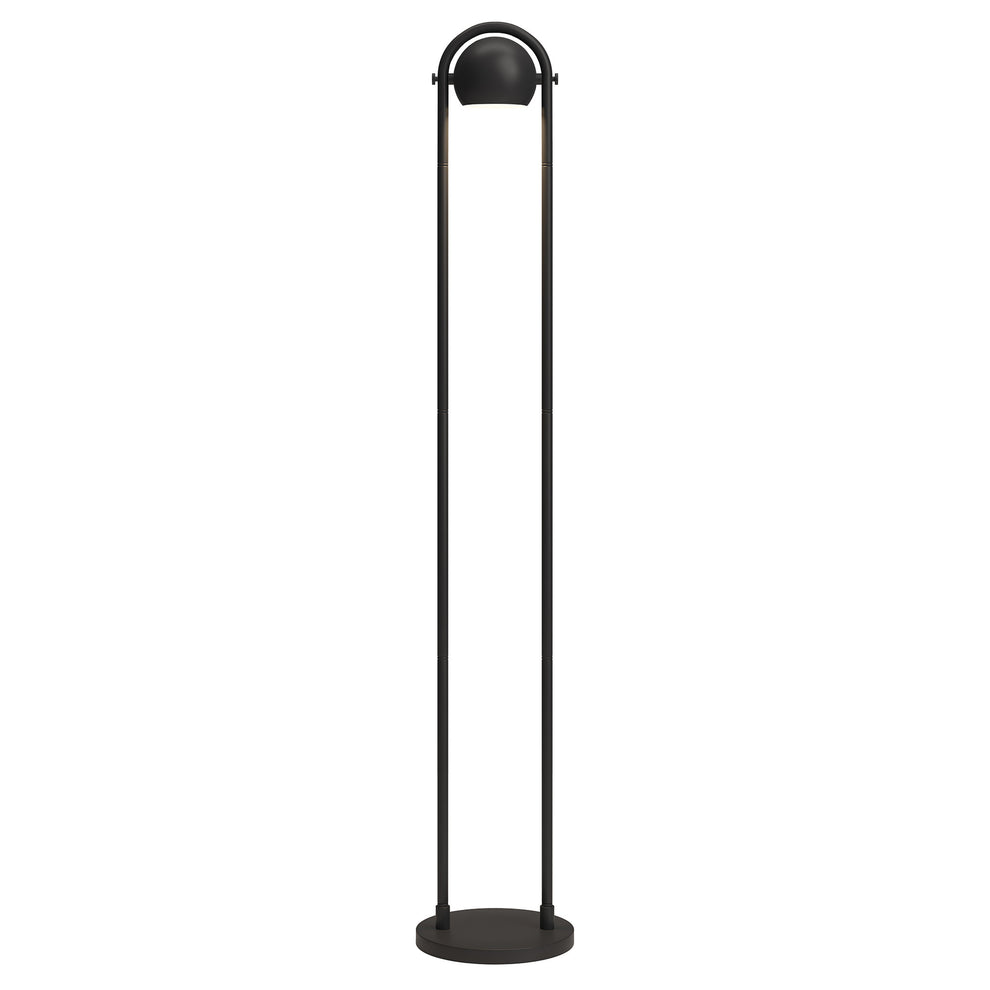 Black Column Floor Lamp With Black Globe Shade By Homeroots | Floor Lamps | Modishstore - 3