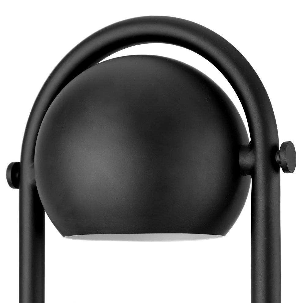 Black Column Floor Lamp With Black Globe Shade By Homeroots | Floor Lamps | Modishstore - 5