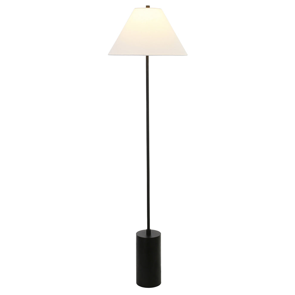 Black And White Floor Lamp With White Fabric Empire Shade By Homeroots | Floor Lamps | Modishstore - 5