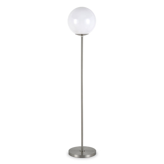 Silver Novelty Floor Lamp With White Plastic Globe Shade By Homeroots | Floor Lamps | Modishstore - 1