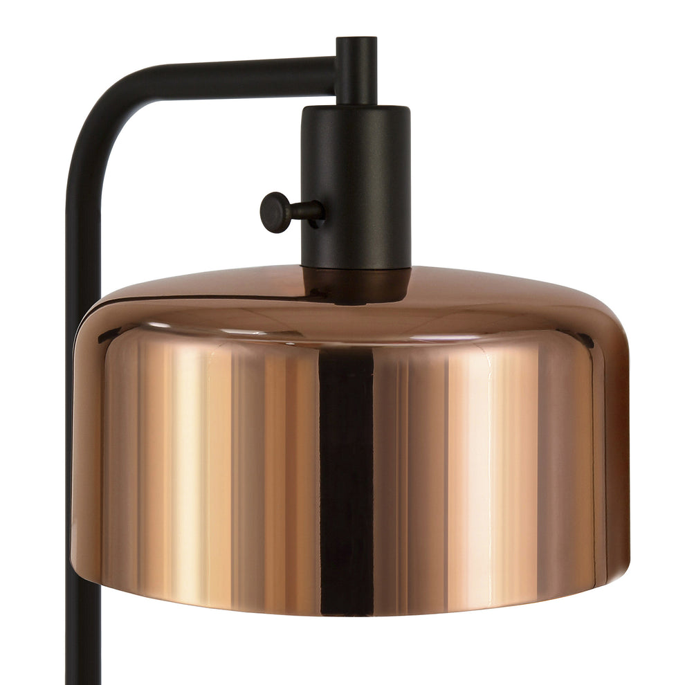 Black Arched Floor Lamp With Copper Metal Bell Shade By Homeroots | Floor Lamps | Modishstore - 5