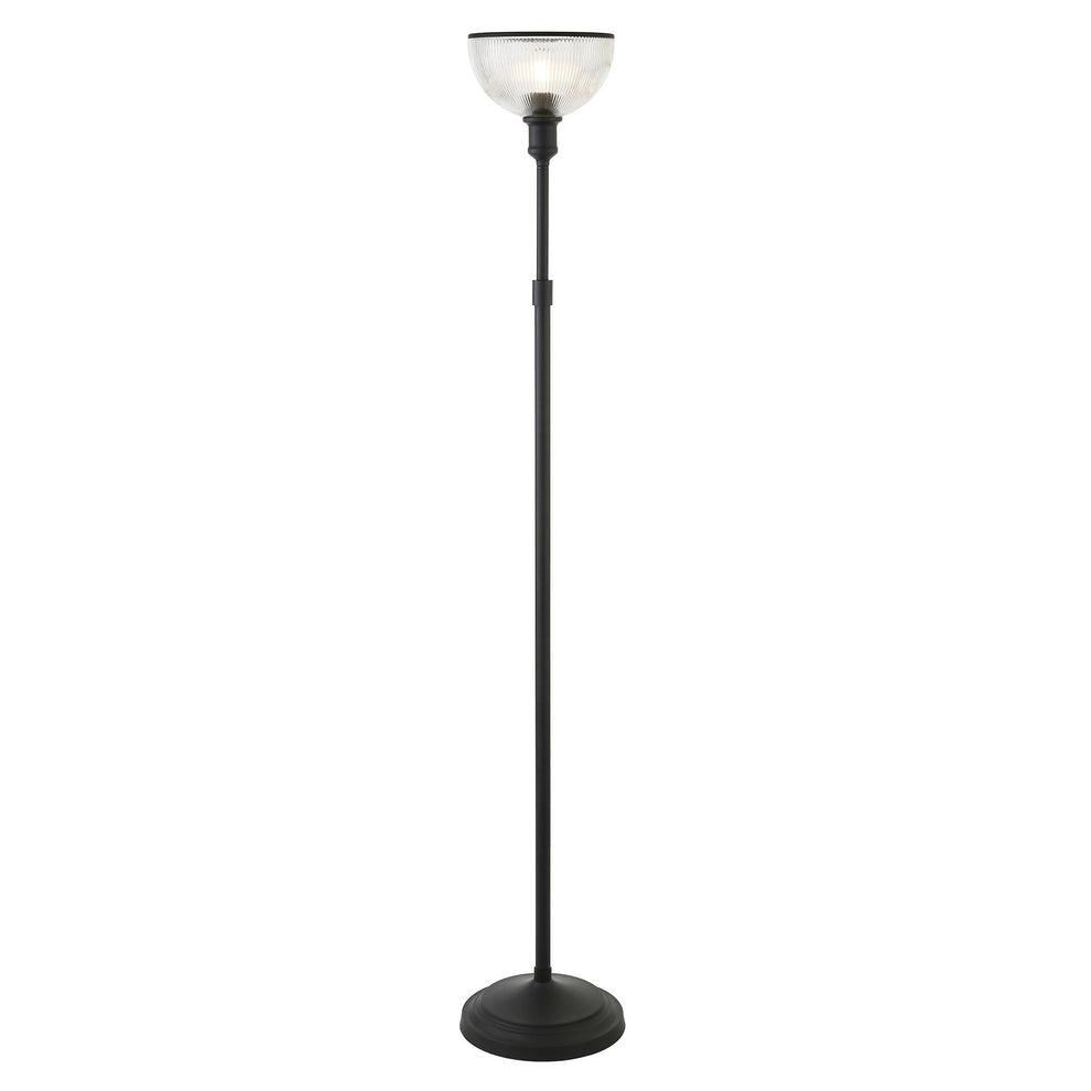 Black Novelty Floor Lamp With Clear Transparent Glass Dome Shade By Homeroots | Floor Lamps | Modishstore - 2