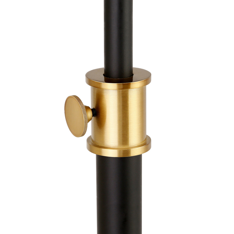 Black Adjustable Reading Floor Lamp With Black Dome Shade By Homeroots | Floor Lamps | Modishstore - 3