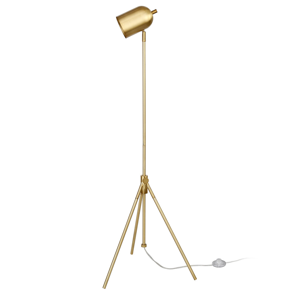 Brass Tripod Floor Lamp With Brass Dome Shade By Homeroots | Floor Lamps | Modishstore - 7