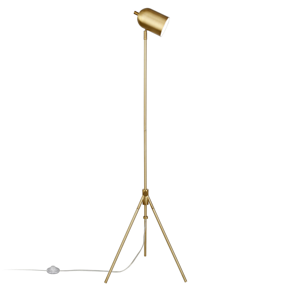 Brass Tripod Floor Lamp With Brass Dome Shade By Homeroots | Floor Lamps | Modishstore - 4