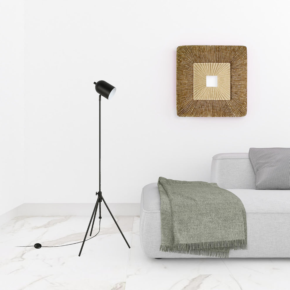 Black Adjustable Tripod Floor Lamp With Black Metal Cylinder Shade By Homeroots | Floor Lamps | Modishstore - 3