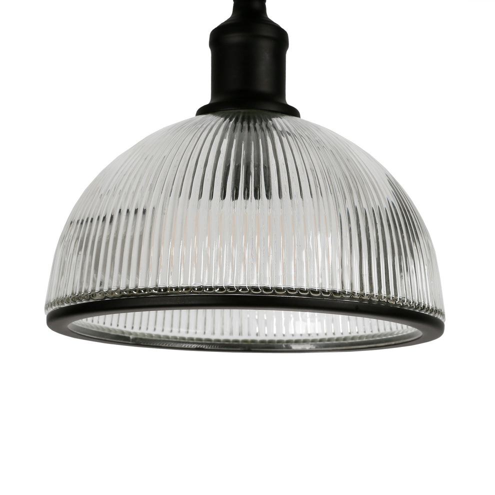 Black Swing Arm Floor Lamp With Clear Glass Dome Shade By Homeroots | Floor Lamps | Modishstore - 4