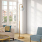 Brass Arched Floor Lamp With Clear Transparent Glass Globe Shade By Homeroots | Floor Lamps | Modishstore - 5