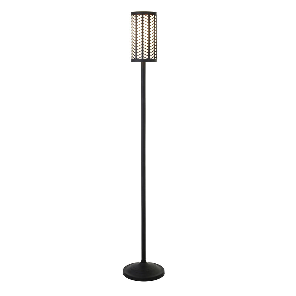 Black Torchiere Floor Lamp With Black Drum Shade By Homeroots | Floor Lamps | Modishstore - 2