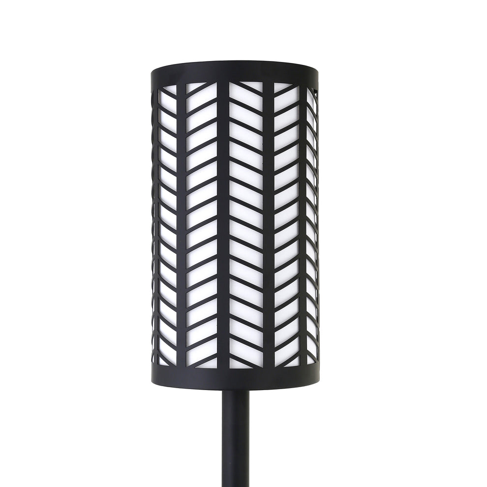 Black Torchiere Floor Lamp With Black Drum Shade By Homeroots | Floor Lamps | Modishstore - 4