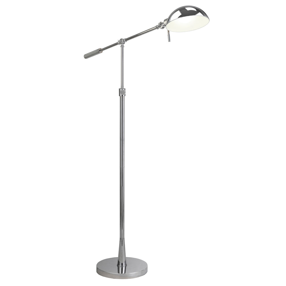 Nickel Adjustable Swing Arm Floor Lamp With Nickel No Pattern Cone Shade By Homeroots | Floor Lamps | Modishstore - 2