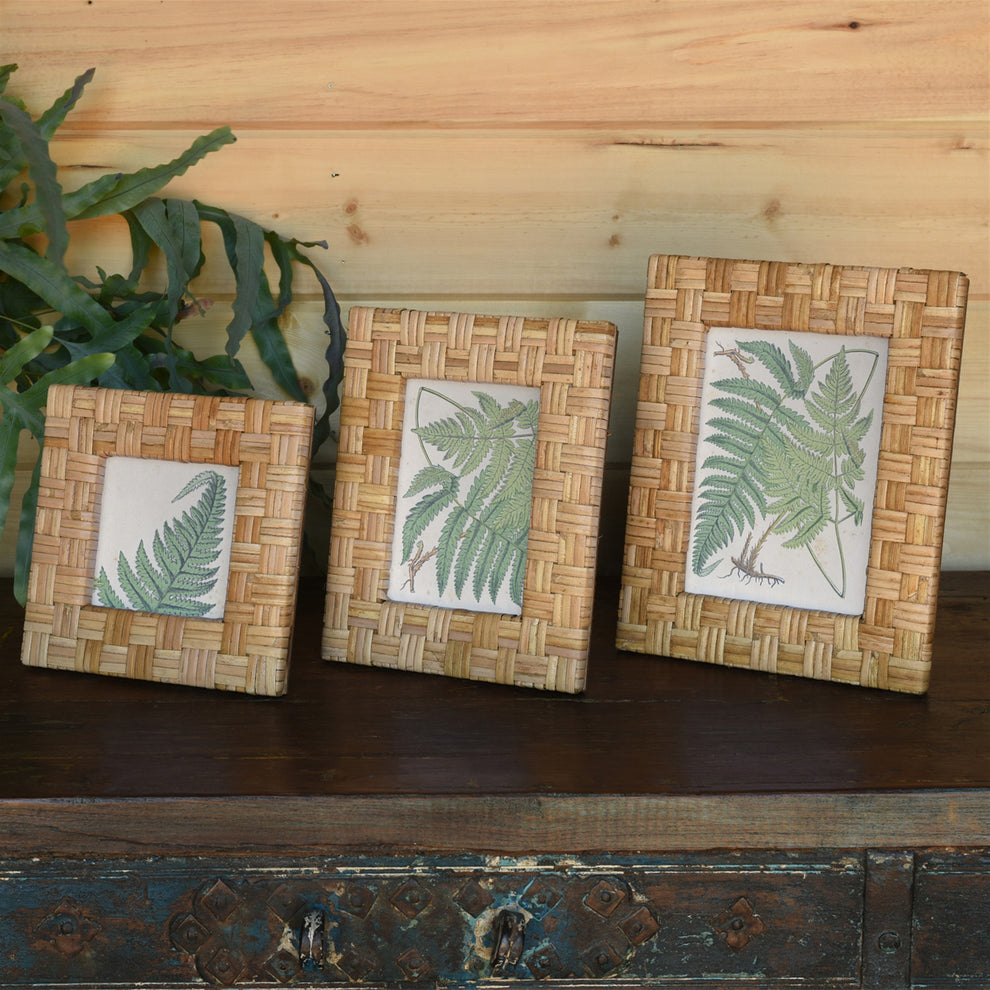 Cayman Frame, Rattan - 5x7 - Natural Set Of 4 By HomArt | Frames | Modishstore - 4
