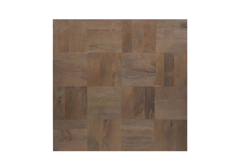 Dark Brown and Black Solid Wood Square Block Coffee Table By Homeroots | Coffee Tables | Modishstore - 4