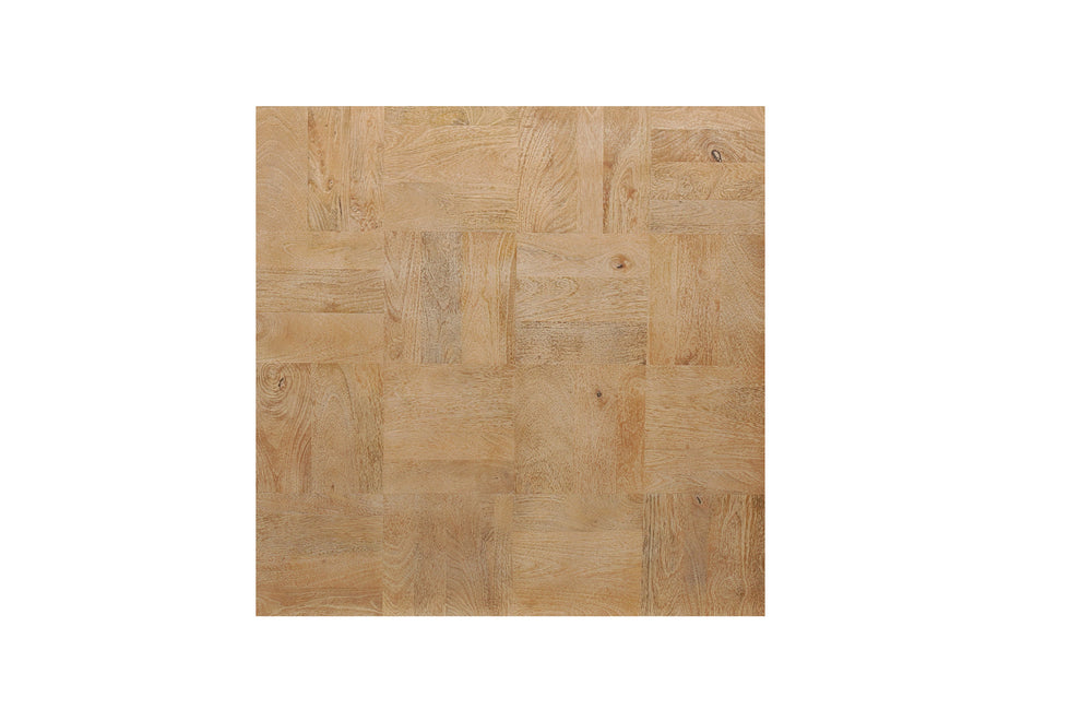 Brown and Black Solid Wood Square Block Coffee Table By Homeroots | Coffee Tables | Modishstore - 3