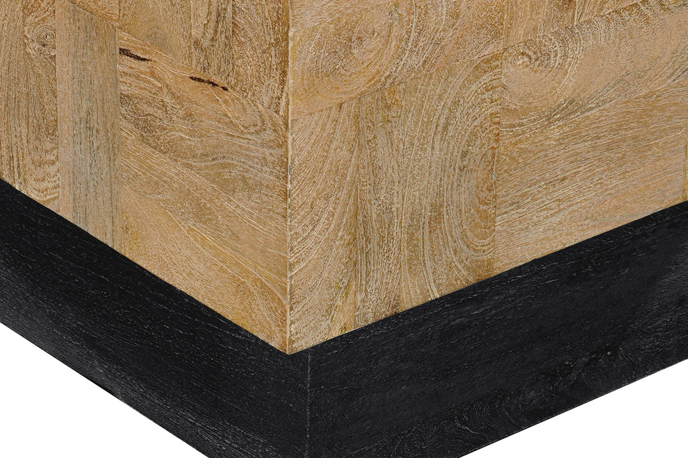 Black And Brown Solid Wood Square End Table By Homeroots | End Tables | Modishstore - 5
