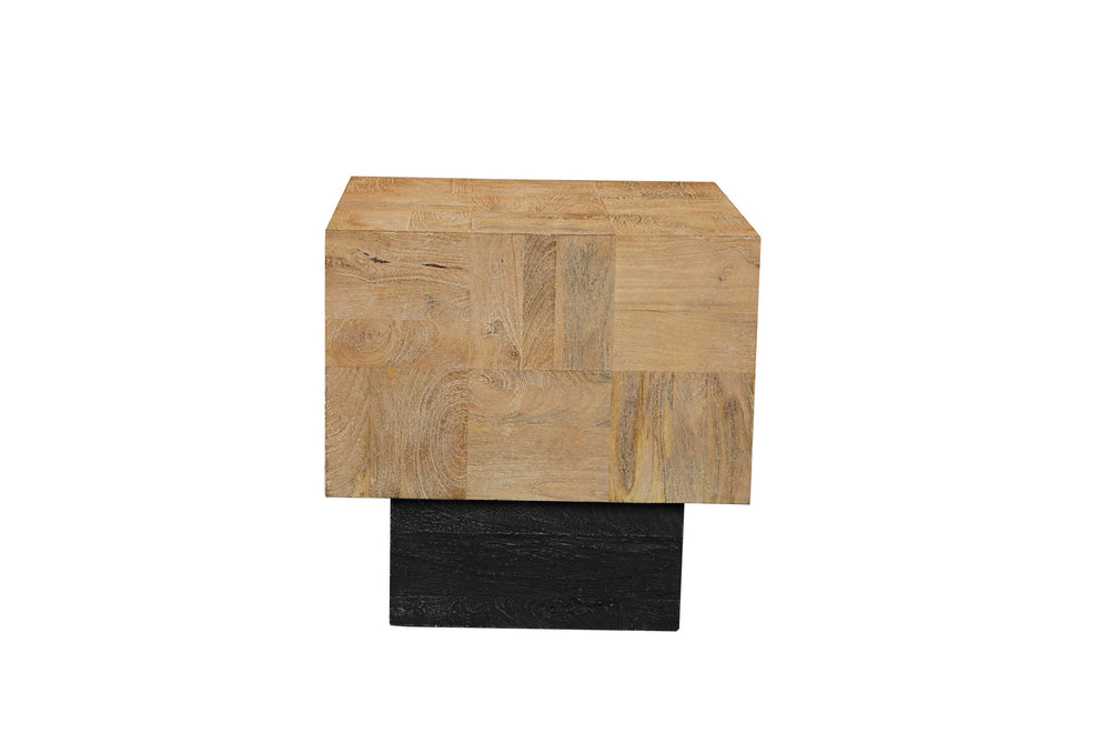 Black And Brown Solid Wood Square End Table By Homeroots | End Tables | Modishstore - 2